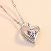 Sier S Women's Heart Pendant Necklace Decoration Straight Necklace ier traight