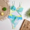 Maillots de bain pour femmes One Piece Bikini Sexy Tube Top Hollow Out Maillot de bain Tie-Dye Fashion Beachwear Summer Beach Surf Bikinis