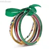 Bangle 5 pièce/ensemble brillant gelée bracelet ensemble Audlt en plastique avec paillettes Boho Bracelet fête léger bracelets Bracelet charme bijoux cadeau ldd240312