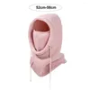 Cycling Caps Balaclava Hat For Cold Weather Winter Warm Women's Fleece Drawstring Hooded Beanie Scarf Ski Camping
