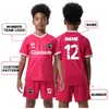 Großhandel maßgeschneiderte Polyester Jungen Fußball Jersey Kinder Fußball Uniformen Set atmungsaktiv schnell trocknend Fußball Kit für Kinder 6329 240306