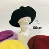 Boina de lana de gran tamaño para mujer y hombre, boinas grandes de 60 cm, gorro cálido unisex de estilo francés, gorro de invierno para mujer, gorro de pintor 240229