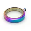 10 stks lot 30mm regenboog schroef 316L roestvrij staal glas drijvende medaillon hanger voor diy sieraden302A