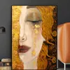 クラシックアーティストのGustav Klimt Tear Abstract 5Dダイヤモンドペインティングポートレートハンドメイドモザイクウォール壁画ポスターホームデコレーション201112263E