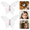 Bandanas 2 pièces Transparent grand papillon pince à cheveux diadème accessoires pour filles pinces animaux mince en plastique femmes enfants