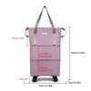 Opvouwbare bagagetassen Uitbreidbaar Rolling Duffle Pack met wiel Grote capaciteit Oxford Clot DryWet-scheiding Outdoor weekendtas 240301