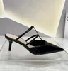 New multi-color leather strap pump shoes, slim high heel sandals, women's work clothes, dresses, square pointed evening shoes, sizes 35-41