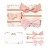 ملحقات الشعر 3pcs Baby Bow Bow Floral Beachbels Lace Glitter Princess Headraps for Girls Born Pography