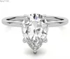 S925 SERRING STERLING personnalisé 1/2/3/4/5 CT BRILLIANT PEAR D VVS1 MISSANITE DIAMANT ENGACTION ANNEUR BOURNALS AVEC GRA