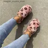 Slippers Women 2022 Winter Indoor Home Fur House Full Furry Soft Fluffy Plush Flats Heel Non Slip Luxury Designer Shoes Casual Ladies Q240312