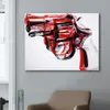 Abstrakt målning pistol 2018 Andy Warhol Wall Art Bilder för vardagsrum Pop Canvastryck och affischer Rumdekor Unframed212h