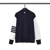 Men's Jackets Knitting Baseball Uniforms Stand Collar Striped Long-sleeved Raglan Sleeves Jacket