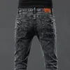 Vintage Fashion Mens Designer Jeans Snowflake Wash Korean Fashion Stretch Pants Male Classic Slim Denim Trousers 230226