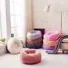 Warm Fleece Dog Bed Donut Cat Nest Deep Sleep Dog House Kennel Round Pet Lounger Cushion Puppy Bed for Small Medium Large Dogs Y20259i