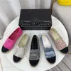 Designers kvinnor skor espadrilles Summer Luxurys Ladies Flat Beach Half Slippers Fashion Woman Loafers Cap Toe Fisherman Channel Canvas Shoe 0eur35-42