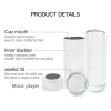 20Oz Sublimatie Blanks Muziek Tumbler Cup Dubbelwandig Roestvrij staal Vacuüm geïsoleerde koffiemokken Waterdichte draadloze Bluetooth-luidspreker Rechte kopjes S S S s