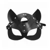 Maschere di design Maschere da donna Maschera in pelle femminile Mezza faccia Volpe Cosplay Pelle Halloween Party Ball Punk Gioco per adulti Forniture di giocattoli