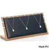 4Style SML Bamboo Pendant Necklace Display Stand Holder PU Velvet Jewelry Women Shopwindow Wedding Organizer 240309