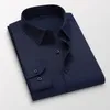 Men's Dress Shirts Long-sleeved Spring Autumn Business Casual Lapel Buttons Formal Wear Black White Blue Pink