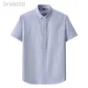 Men's Polos New Summer High Quality Cotton Shirts Short Sleeve Dress Shirts Slim Social Business Blouse Stripe Shirt ldd240312