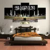 Popular Wall Art unframed Canvas Fashion Abstract 5 Pieces Islamic Decorative Oil Paintings Muslim Modern Pictures Home Decor165i