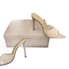 Новые каблуки Grossi Rossi Slipers Sandals Stiletto Mules Pvc Высокие каблуки 105 мм Sllon Open Toe Женщины -роскошные дизайнеры Shoes Evening F3500213