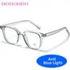 Solglasögon Dohoho 2024 Square Artistic Women Glasses Frame Anti-Blue Light Men's Eyeglasses Female Transparent Len UV400 Computer Goggle