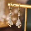 Accessories for Women Three-dimensional Rhinestone Golden 14k Yellow Gold Earrings for Women Personality Fashion Earring Wedding Jewelry Gifts