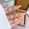 Bangle OIMG 316L Stainless Steel Gold Plated Bracelet Waterproof Cute Temperament Butterfly Beads Chain Bangle For Women Girl No Fade ldd240312