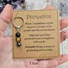 Nyckelringar Par Tillbehör Läkande Gemstone Keychain Gift Plastics Uppmuntra påsar Pendant Gem gratulationskort