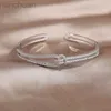 Bangle exquisite AAA luxury full zircon knot bracelet elegant womens wedding party opening adjustable bracelet ldd240312