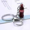 Keychains Lanyards 1pc Fashion Handmade Alloy Lobster Clasp Beverage Cola Dricks Bottle Acrylic Charms Keychains Key Ring for Bag Car Pendants LDD240312