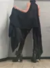 Femmes nouveauté réservoirs sans manches ourlet asymétrique haut Long Streetwear été décontracté Style Punk noir col roulé débardeur 240229