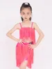 Scen Wear Latin Dance Costume Girls Professional Competition Children's Suspender Tassel Practice Clothes Performance