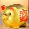 Ceramic Cartoon Boxes Creative Golden For Gift Piggy Bank Children's Retro Coin Tank Money Savings Home Decoration GG50CQ 201264F