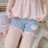 Shorts pour femmes doux imprimé à carreaux rose bleu Kawaii Shorts jambe large Preppy taille japonaise étudiant coréen Chic décontracté pantalon court ldd240312