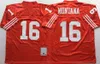 Retro voetbal 16 Joe Montana Jersey 1989 1994 Vintage 42 Ronnie Lott 80 Jerry Rice 8 Steve Young Alle gestikt rood zwart wit kleur 75e verjaardag voor sportfans