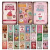 Pink Cake&Donuts&Ice-cream Tin Sign Vintage Metal Poster Iron Sheet Decor For Club Bar Restaurant Cafe Painting Wall Home Decor H1299Y