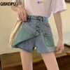 Damesshorts Fashion Design Baggy Denim Skorts Single-breasted Zomer Cowboy Broekrok Taille Korte Jeans Wijde pijpen Vaqueros Cortos ldd240312