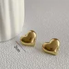 Boucles d'oreilles étalon minimaliste sier couleur lisse coeur amour pour les femmes bijoux de mariée élégante à la mode empêcher les allergies