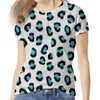 Mulheres camisetas Mulheres T-shirt Harajuku Leopard Imprimir Meninas Mujer Em Torno Do Pescoço Roupas Tees Divertido O-pescoço Manga Curta Blusas De Verão Mulher