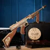 Gun Toys Action-Spielzeugfiguren Robotime ROKR Thompson Maschinengewehr-Spielzeug für Erwachsene Teenager Lustige Bausteine-Sets Einfache Montage 3D-Holzpuzzle LQB01 2400308