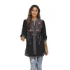 Women's Blouses Eaeovni Embroidered Tops Long Sleeve Mexican Boho Peasant Casual Loose Tunics Fall Blouse Shirts For Women