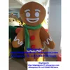 Mascot kostymer Gingerbread Man Gingersnap Lebkuchen Gibbery Mascot Costume Adult Character Enterprise Propaganda Promotion ZX273