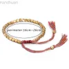 Bracciale amicizia donna regolabile in cotone buddista braccialetti tibetani gioielli da polso perline di rame braccialetto intrecciato ldd240312