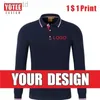 Polos pour hommes Yotee nouvelle mode polo à manches longues personnalisé broderie impression affaires revers polo à manches longues ldd240312