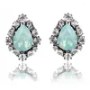 Stud Earrings Opal Stone Jewelry 2024 Est Crystal For Woman Christmas Party Factory Wholesale Fast 10Colors