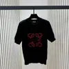 Kvinnors stickor Tees Designer Brand 2024 Spring Festival Ny handduk broderad rund hals Kort ärm stickad t-shirt CKCM