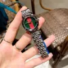 Relógios de pulso de marca completa femininos estilo menina luxo metal pulseira de aço relógio de quartzo g145236x