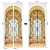 Creative 3D Door Sticker Arabic Style Diy Mural Wallpaper Self Adhesive Removable Waterproof Poster Stickers Home Decor Sticke227S